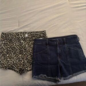 American Eagle Outfitters Leopard and Denim Shorts